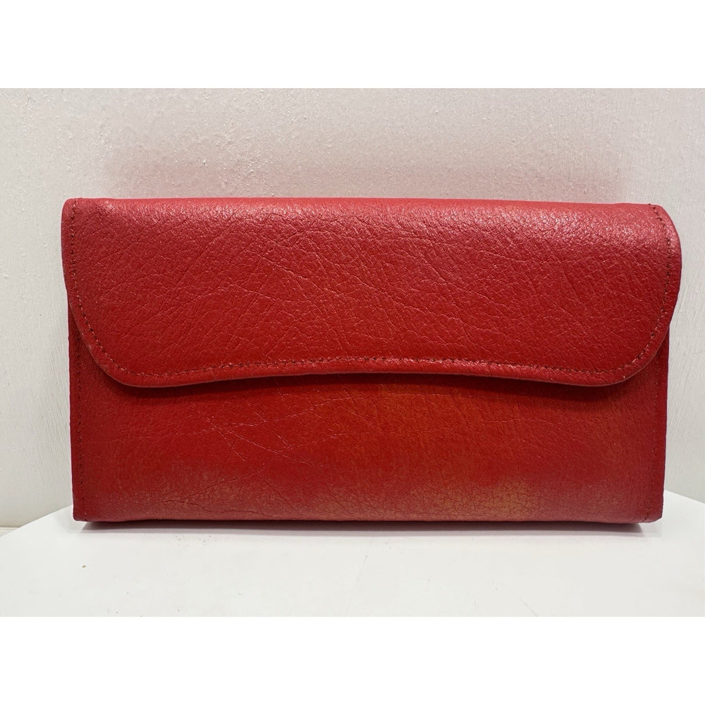 VINTAGE *NEW* 1970's Red Leather - Check, Change, Credit Card, ID Wallet