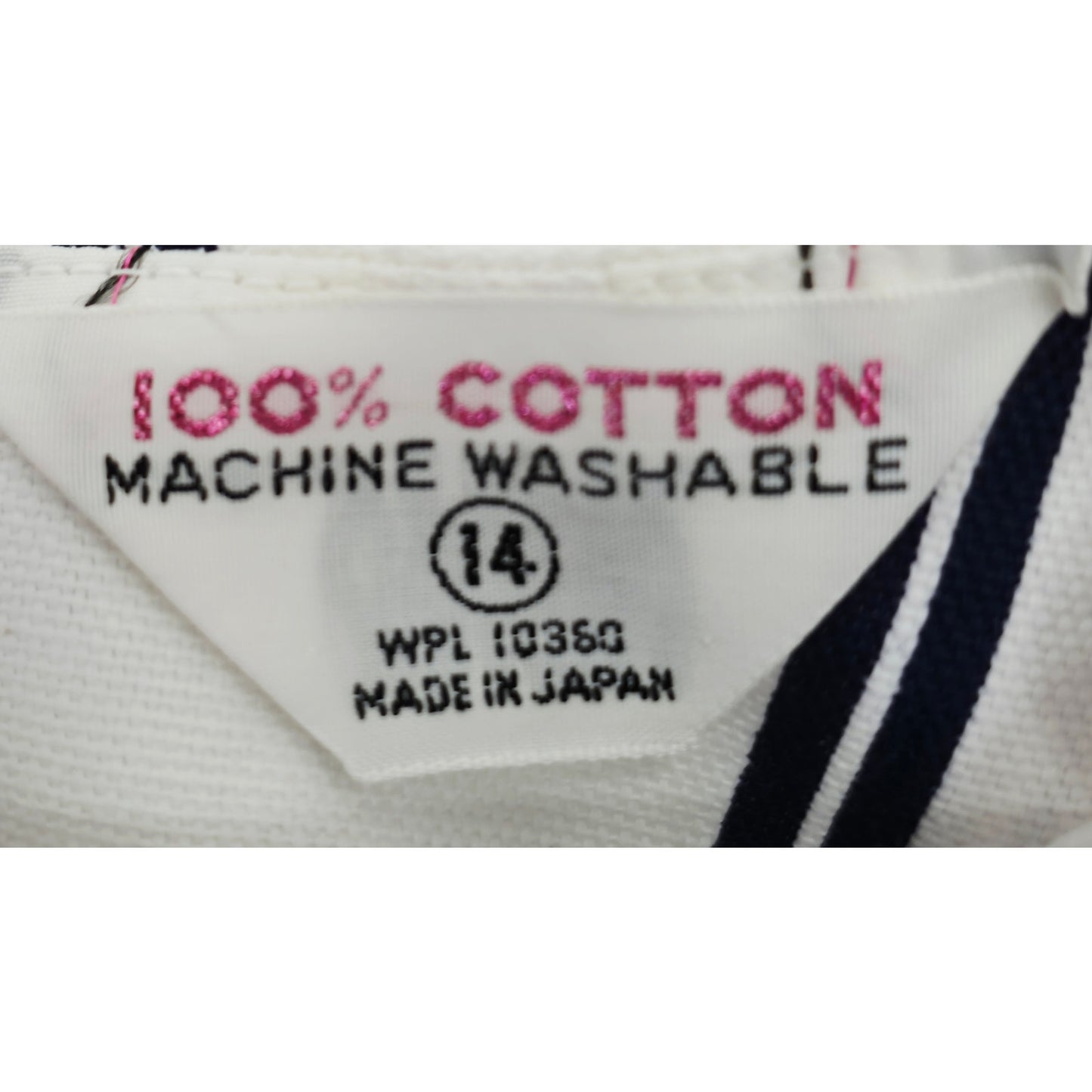 VINTAGE *NEW* 1960's Blue & White Striped Waist Tie Romper Size 14 Japan