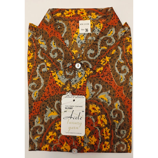 VINTAGE *NEW* 1960's Dupont Women's Multicolor Paisley Shirt Size 36 | Medium