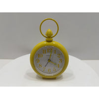 VINTAGE *NEW* 1970's Dynasty 7" Keywound Metal Alarm Clock - Yellow