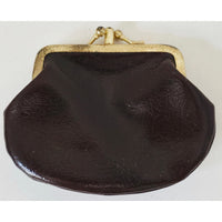 VINTAGE *NEW* 1960's Brown with Brass Clasp 2 Section Change Purse