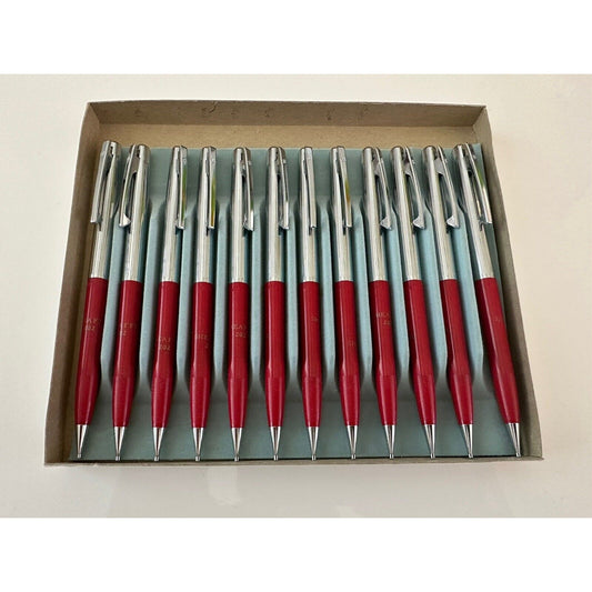 VINTAGE *NEW* Sheaffer Set of 12 Red 202 Mechanical Pencils
