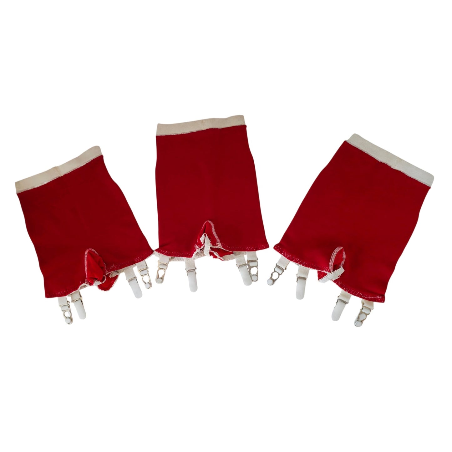 VINTAGE *NEW* 1950's Ban-Lon Women's Red & White Girdle w/Garter Size M Lot of 3