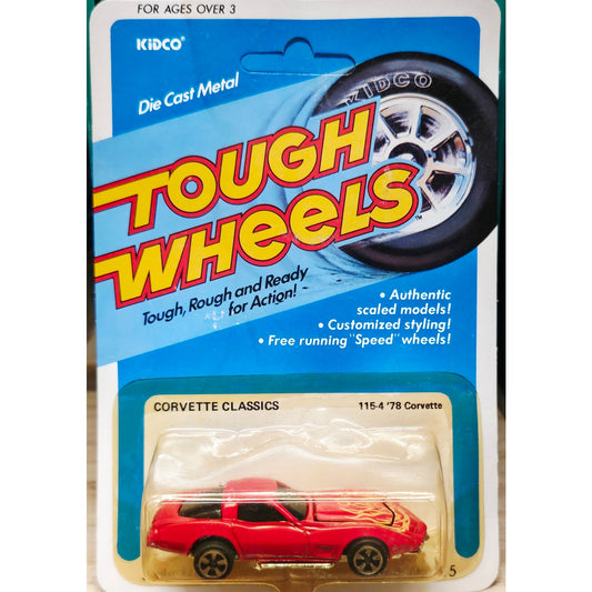VINTAGE *NEW* 1981 Kidco Tough Wheels Red 1978 Corvette Classics Die Cast Toy Car