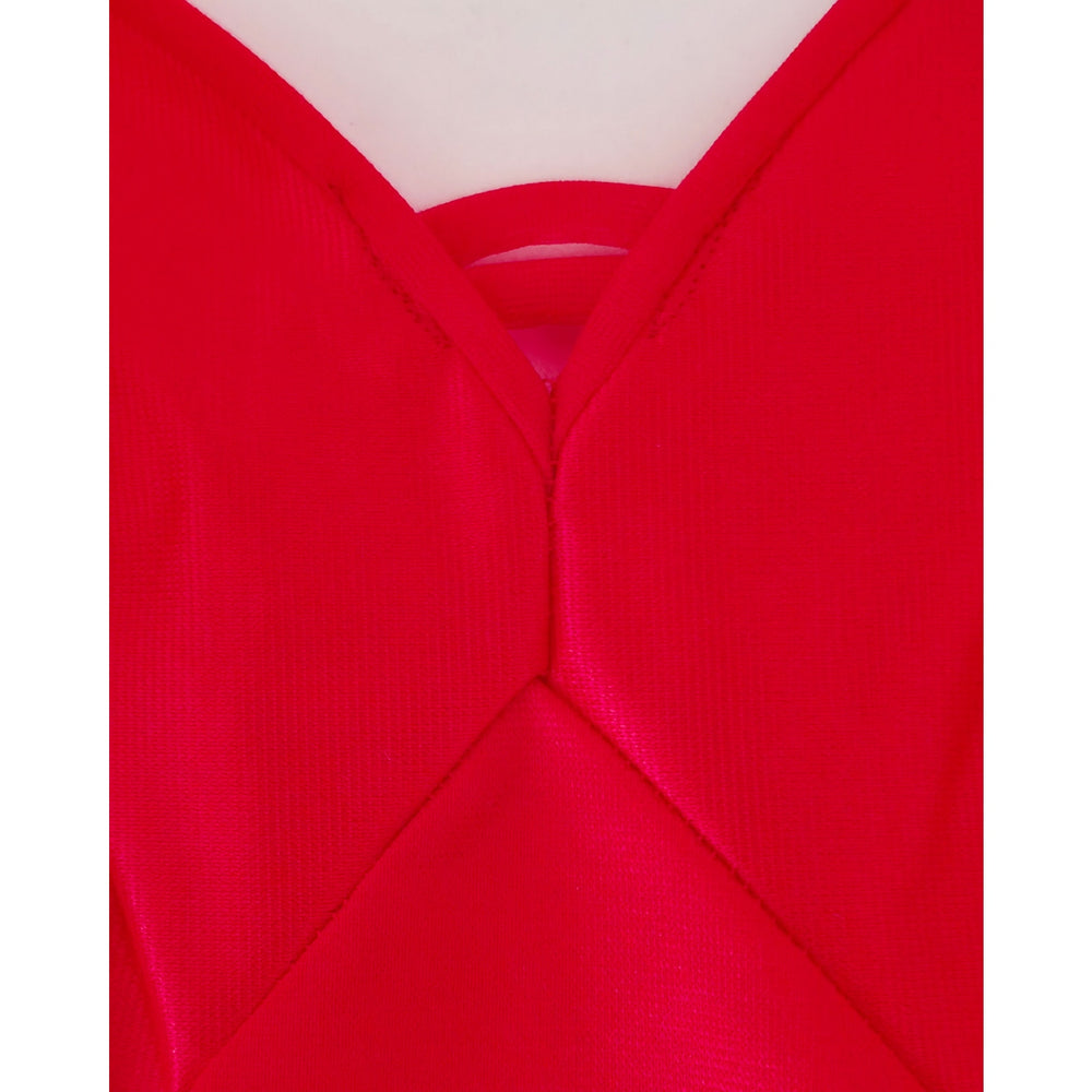 VINTAGE *NEW* 1960's Kayser Women's Red with Scalloped Trim Slip Dress Size 38