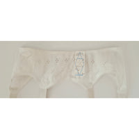 VINTAGE *PRISTINE* 1960's Women's Cream Lace Garter Belt Size S (24)