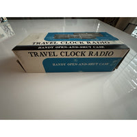 VINTAGE *NEW* 1960's/1970's Travel Clock Radio, Open/Shut Red Case
