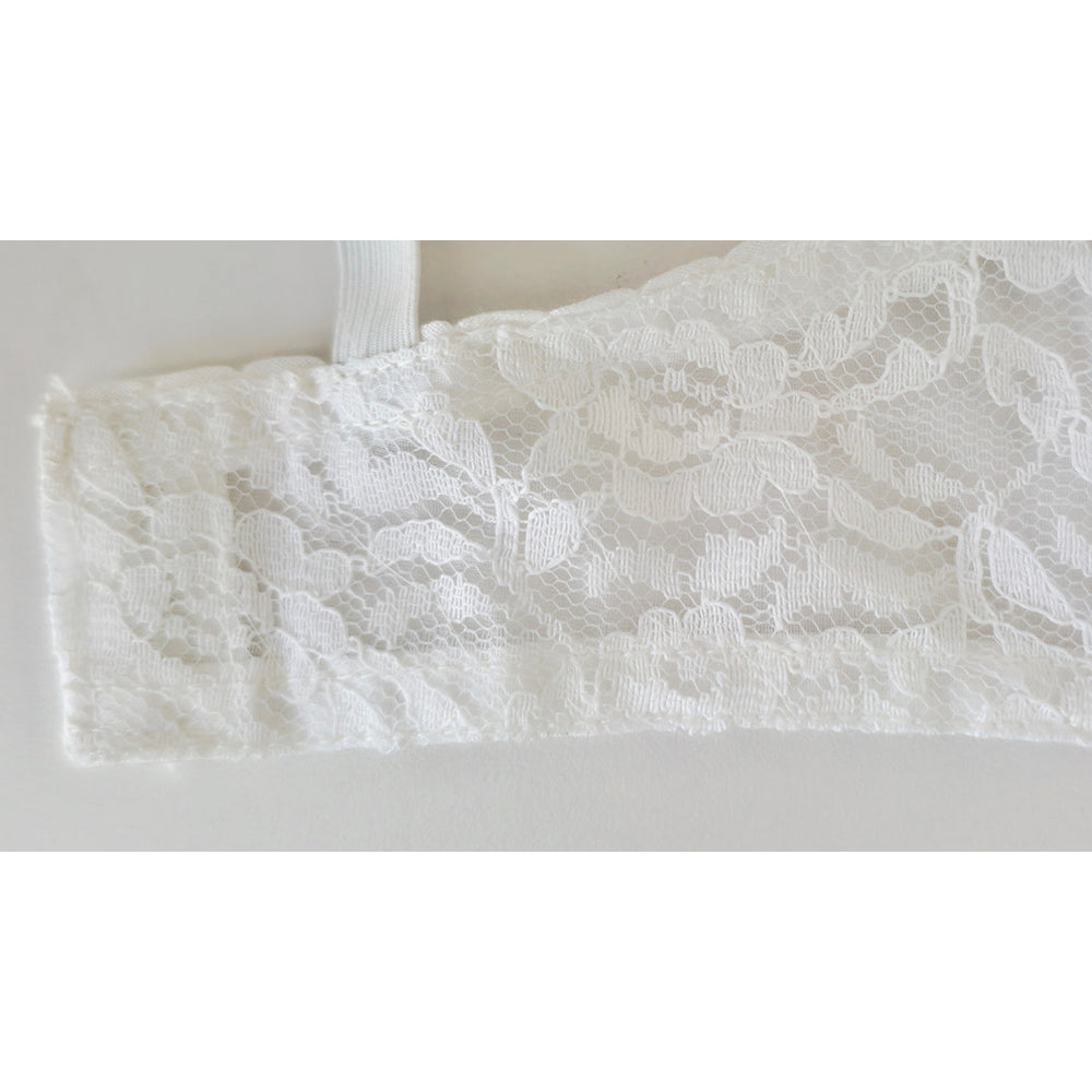 VINTAGE *NEW* 1960's Women's White Lace Push-Up Bra w/Flower Size 36A