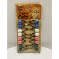 VINTAGE *NEW* 1975 Goody 9689 Twin Bead Marble Ponytail Holders Pack of 10