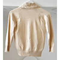VINTAGE *NEW* 1970's Women's Cream Collared Sweaterw/ Buttons 100% Nylon Size 34