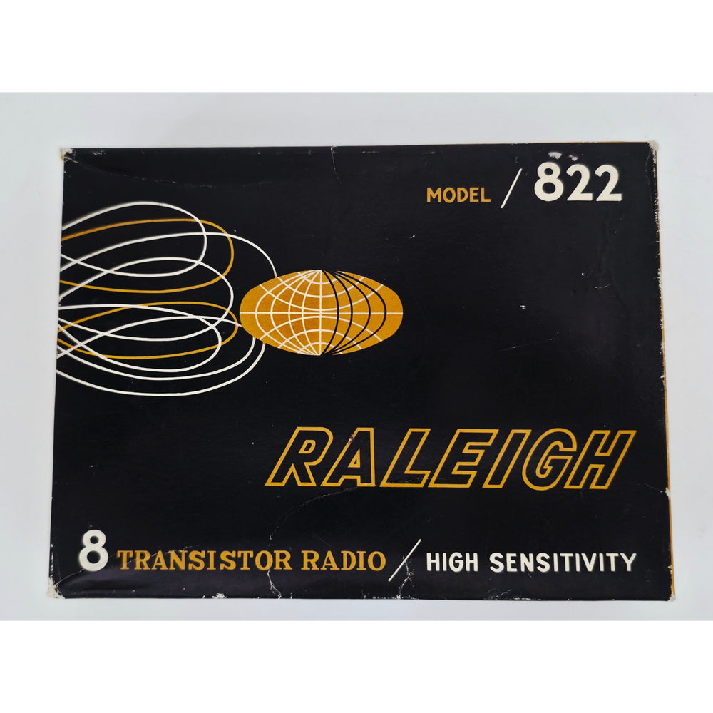 VINTAGE *PRISTINE* 1970's Raleigh 8 Model 822 Black AM Transistor Radio