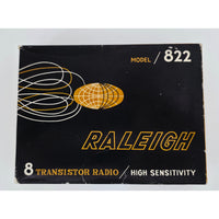 VINTAGE *PRISTINE* 1970's Raleigh 8 Model 822 Black AM Transistor Radio
