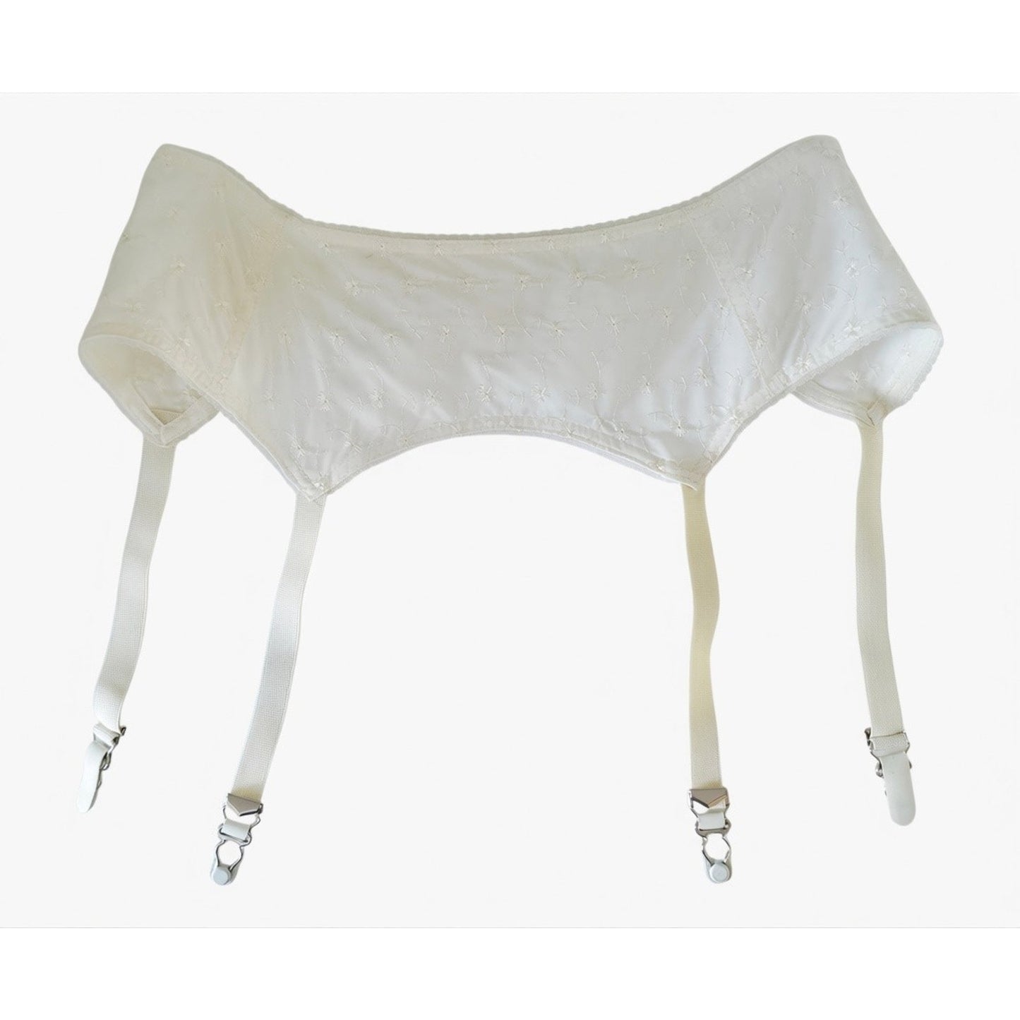 VINTAGE *NEW* 1960's Women's Cream Garter Belt with Flowers Size Large USA