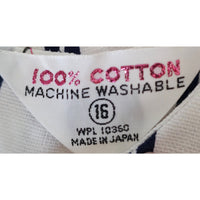 VINTAGE *NEW* 1960's Blue and White Striped Waist Tie Romper Size 16 Japan