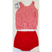 VINTAGE *NEW* 1950's Kids Red & White Swimsuit | Bathing Suit Size 12 USA