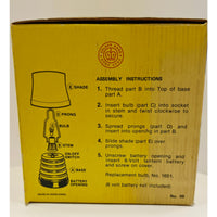 VINTAGE *NEW* 1970's Red and White Battery Operated Indoor-Outdoor Table Lamp