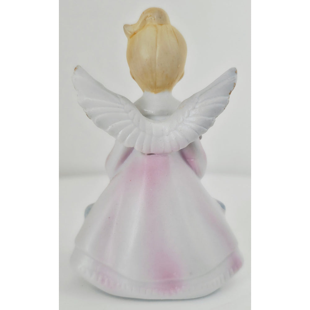 VINTAGE *NEW* 1980's April Angel Birthday Figurine w/Yellow Flowers - Porcelain