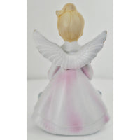 VINTAGE *NEW* 1980's April Angel Birthday Figurine w/Yellow Flowers - Porcelain
