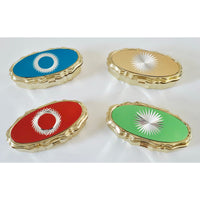 VINTAGE *NEW* 1970's Fashion Pill Boxes Red, Blue, Green and Gold (Set of 4)