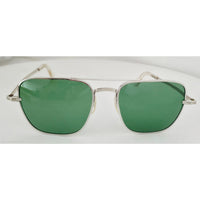 VINTAGE *NEW* 1970's Glam Unisex Silver Frame with Green Lens Sunglasses