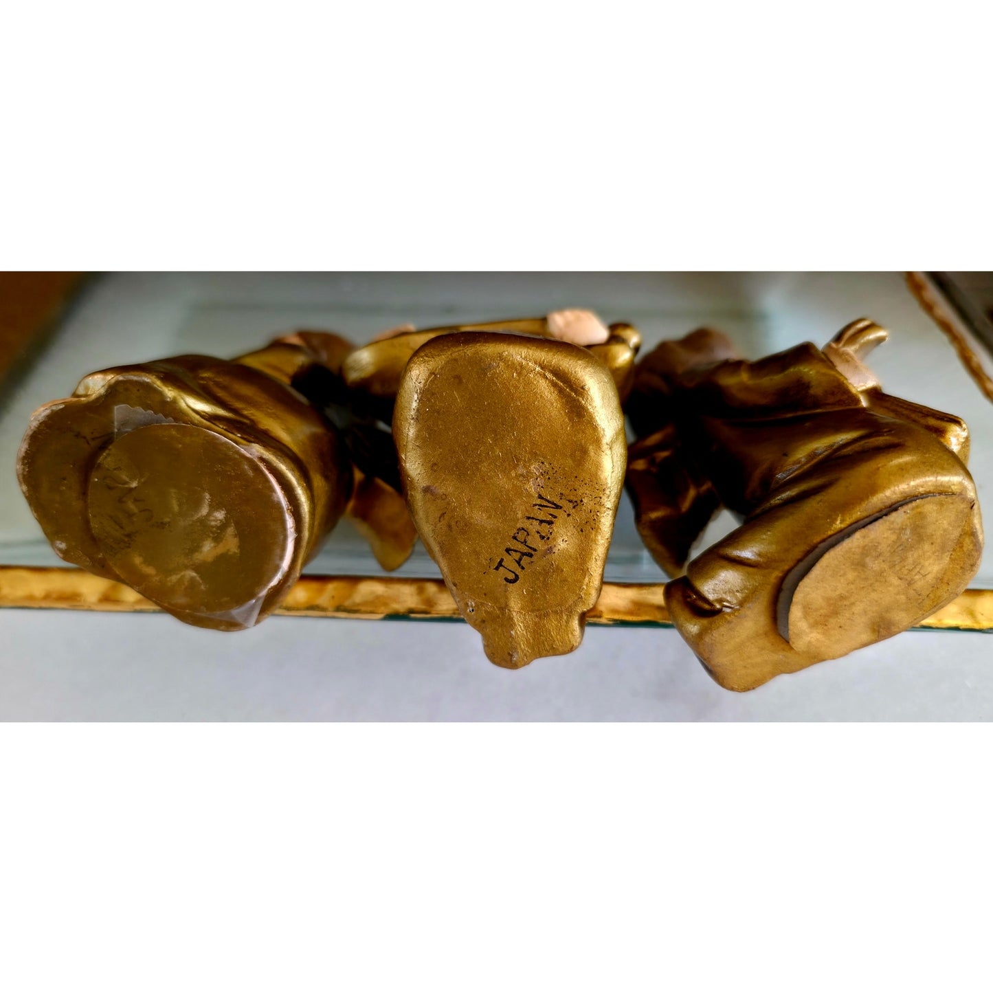 VINTAGE *NEW* 1960's Commadore Happy Time Set of 3 Gold Singing Angel Figurines