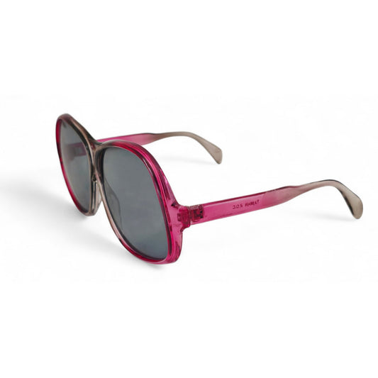 VINTAGE *NEW* 1970's Unisex Sunglasses Oversized Pink Ombre Frame with Gray Lens