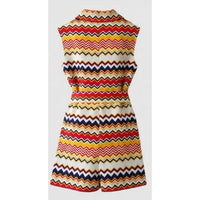 VINTAGE *NEW* 1960's Chevron Print Romper with Belt Size 14 Japan