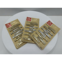 VINTAGE *NEW* 1975 Goody 8924 Stay Tight Clasp Barrettes Silver 5-Pack Set of 3