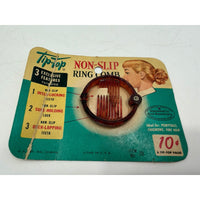 Vintage *NEW* 1970's Tip Top Brown Non-Slip Ring Comb
