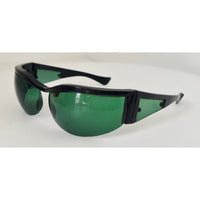 VINTAGE *NEW* 1970's Glam Unisex Black Frame with Green Lens Sunglasses