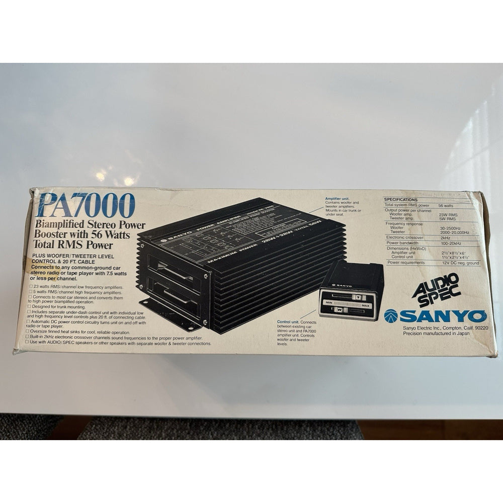 VINTAGE *NEW* 1980's Sanyo PA 7000 Bi-Amplified Car Stereo Power Booster