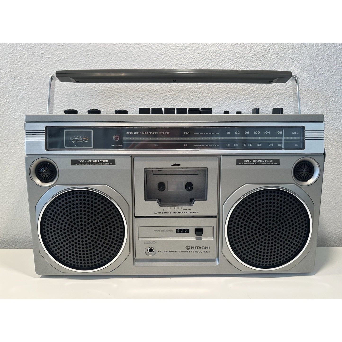 VINTAGE *NEW* 80's Hitachi TRK-7500H Boom Box Radio Cassette Recorder