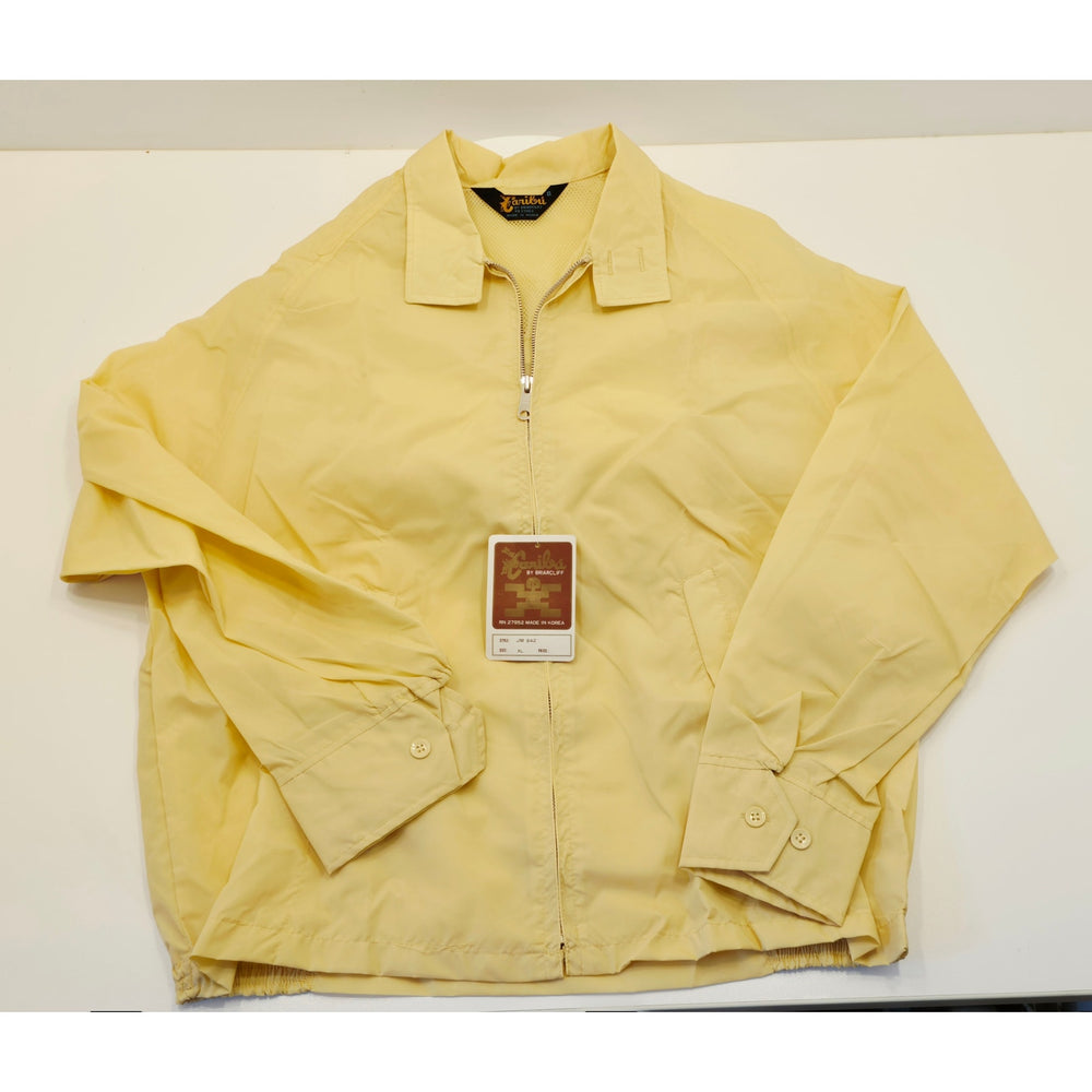 VINTAGE *NEW* 1970's Men's Caribu Yellow All Weather Zip Hood Jacket Size L