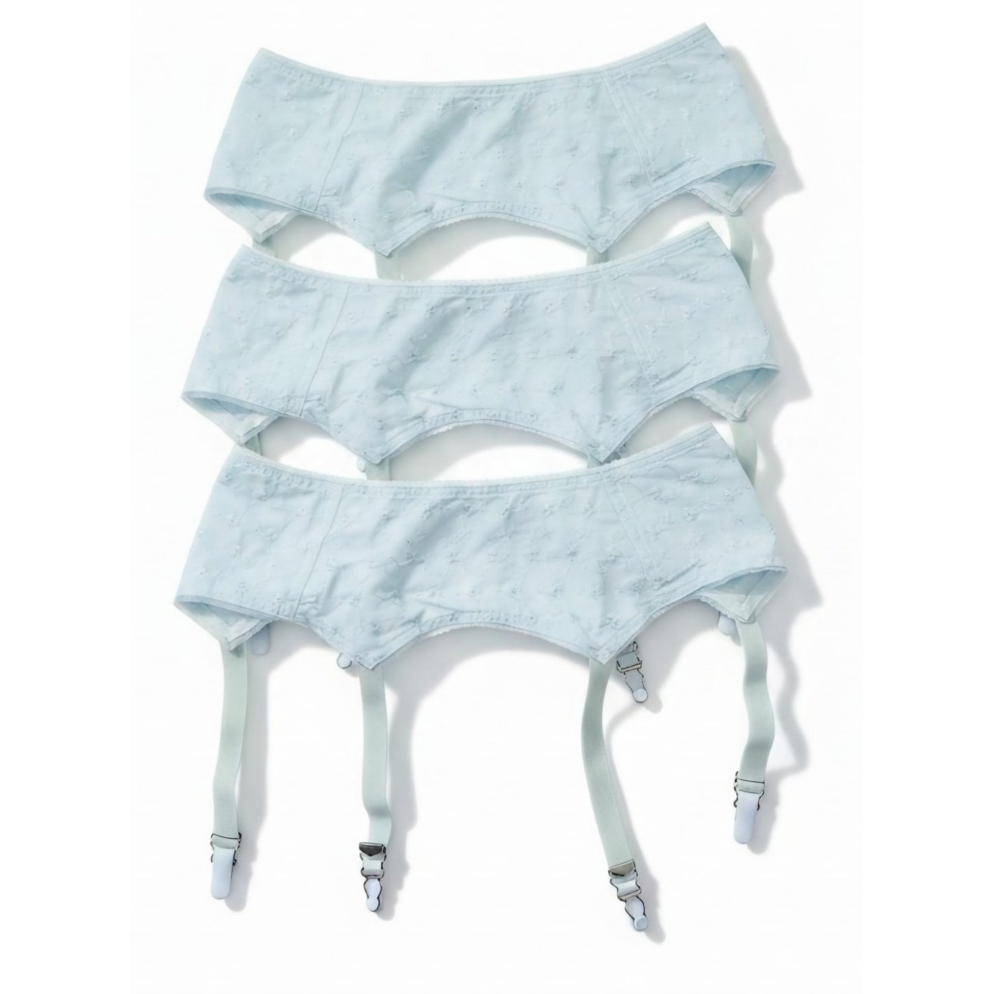 VINTAGE *NEW* 1960's Women's Light Blue Garter Belt w/Flowers Size L Lot of 3
