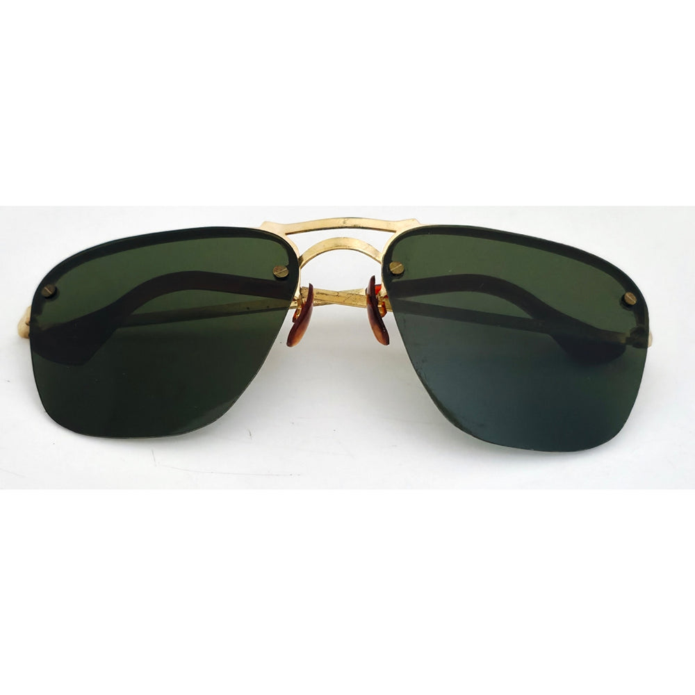 VINTAGE *NEW* 1970's Glam Unisex Gold Frame with Gray Lens Sunglasses