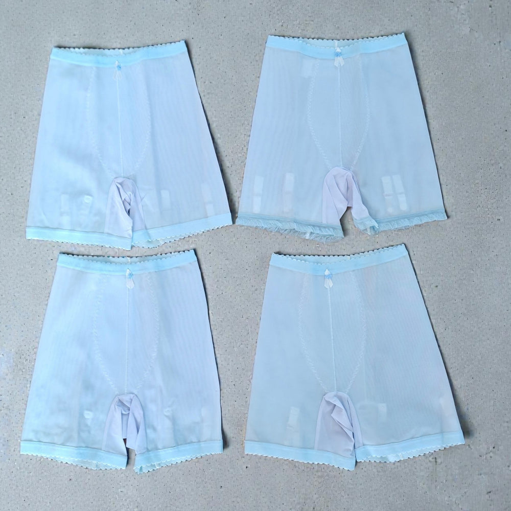 VINTAGE *NEW* 1960's Women's Light Blue High-Waisted Girdle/Garters Size L Lot 4