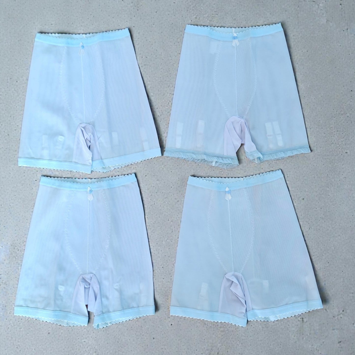 VINTAGE *NEW* 1960's Women's Light Blue High-Waisted Girdle/Garters Size L Lot 4