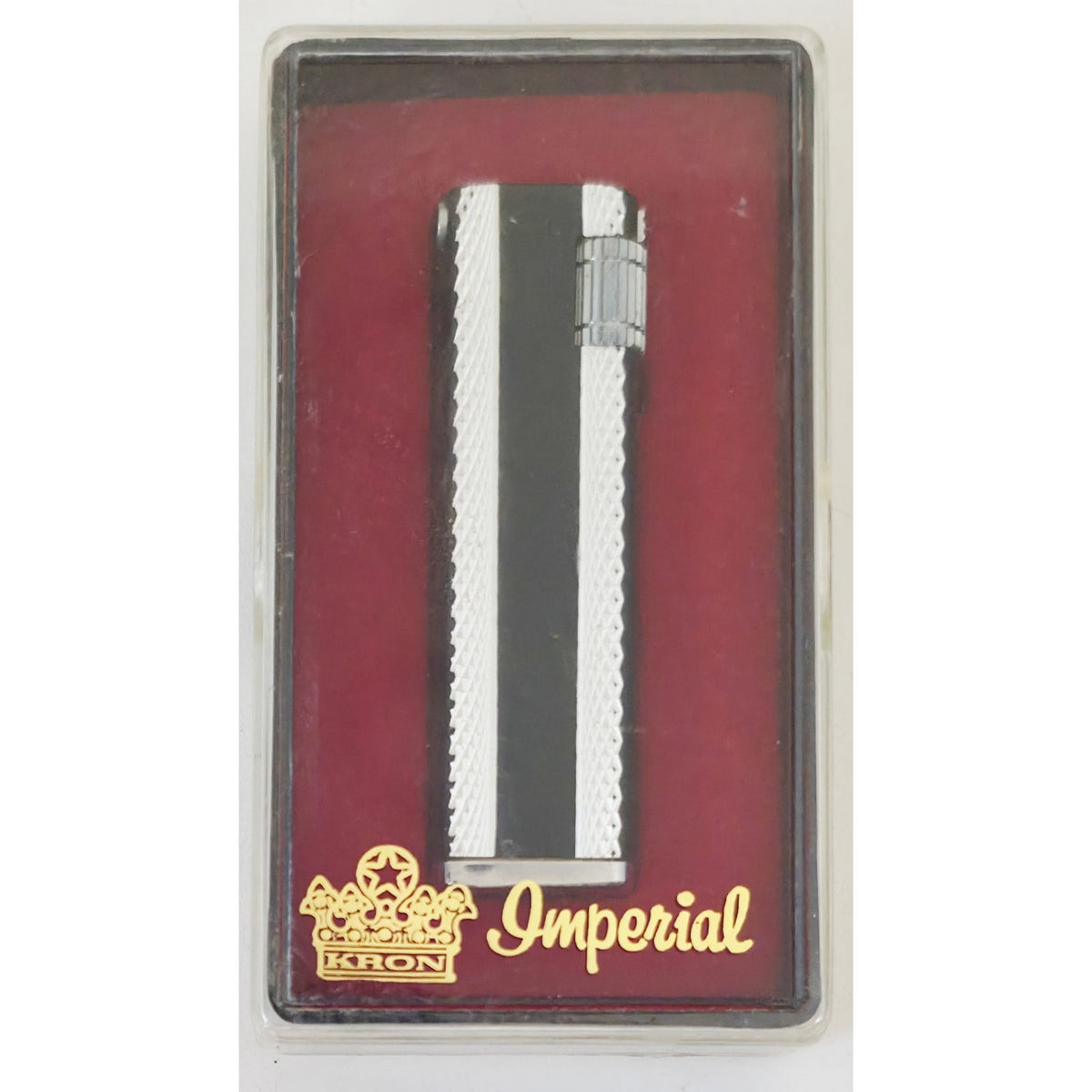 VINTAGE *NEW* 1950's Kron Imperial Black and Silver Lighter Japan