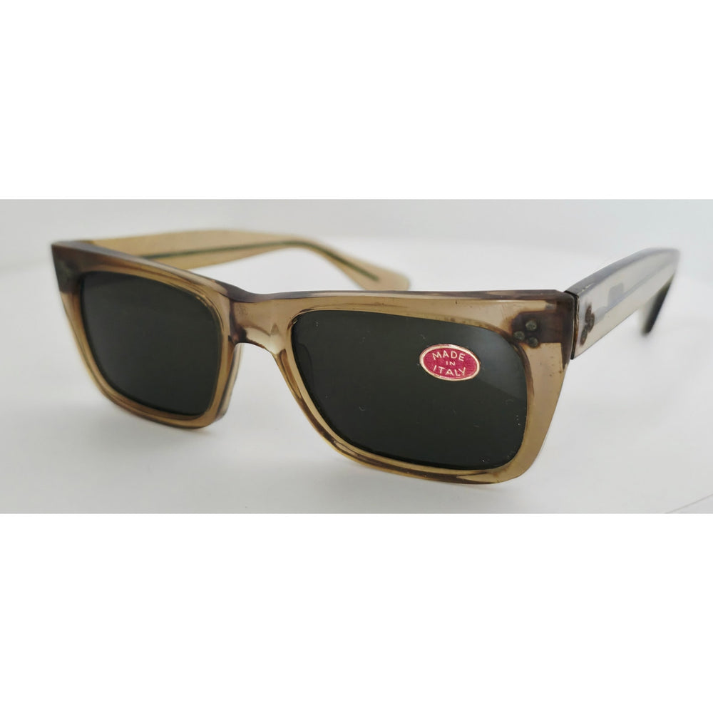 VINTAGE *NEW* 1970's Unisex Ombre Square Frame with Gray Lens Sunglasses Made in Italy