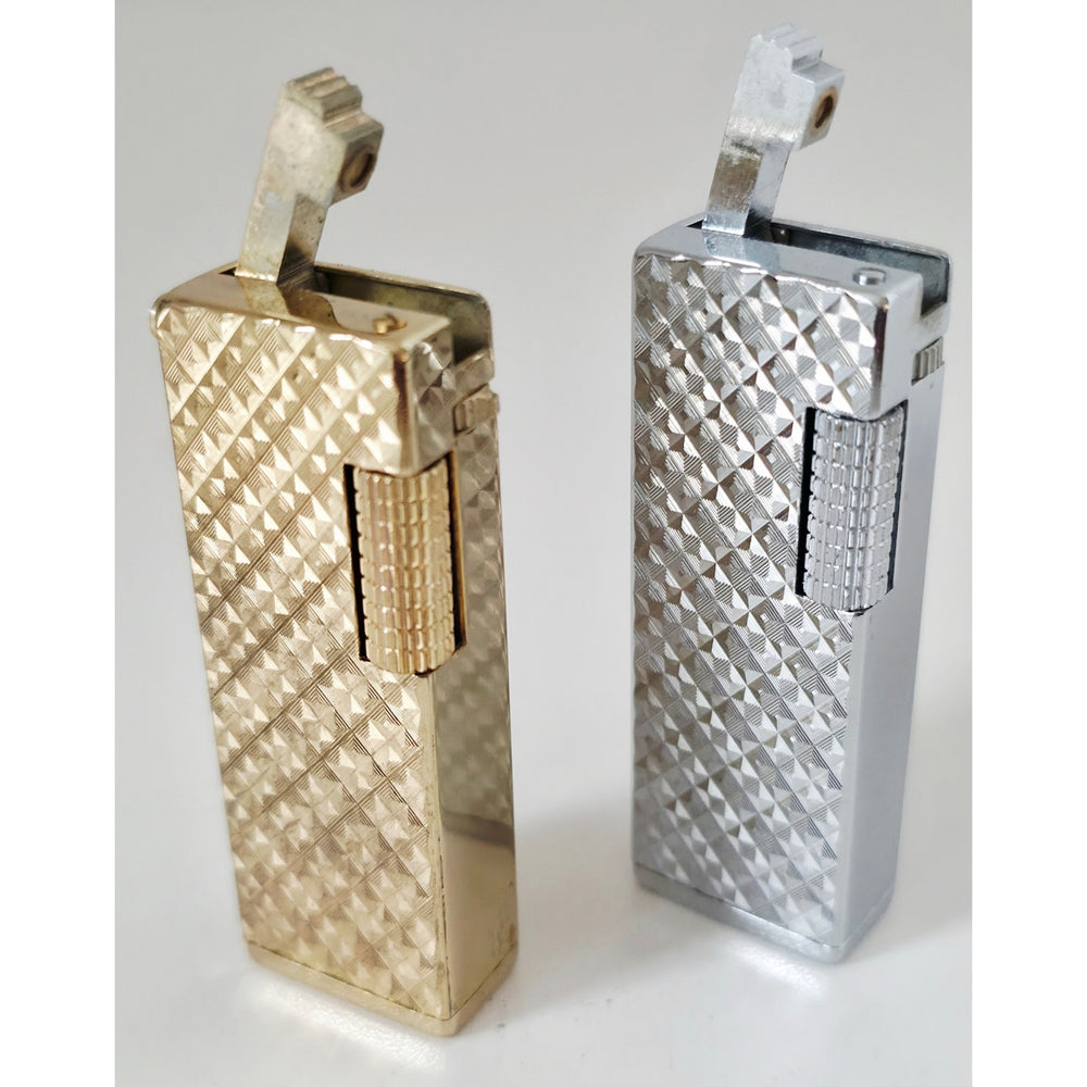 VINTAGE *NEW* 1960's Silver and Gold Textured Lighters by Supreme USA Set of 2