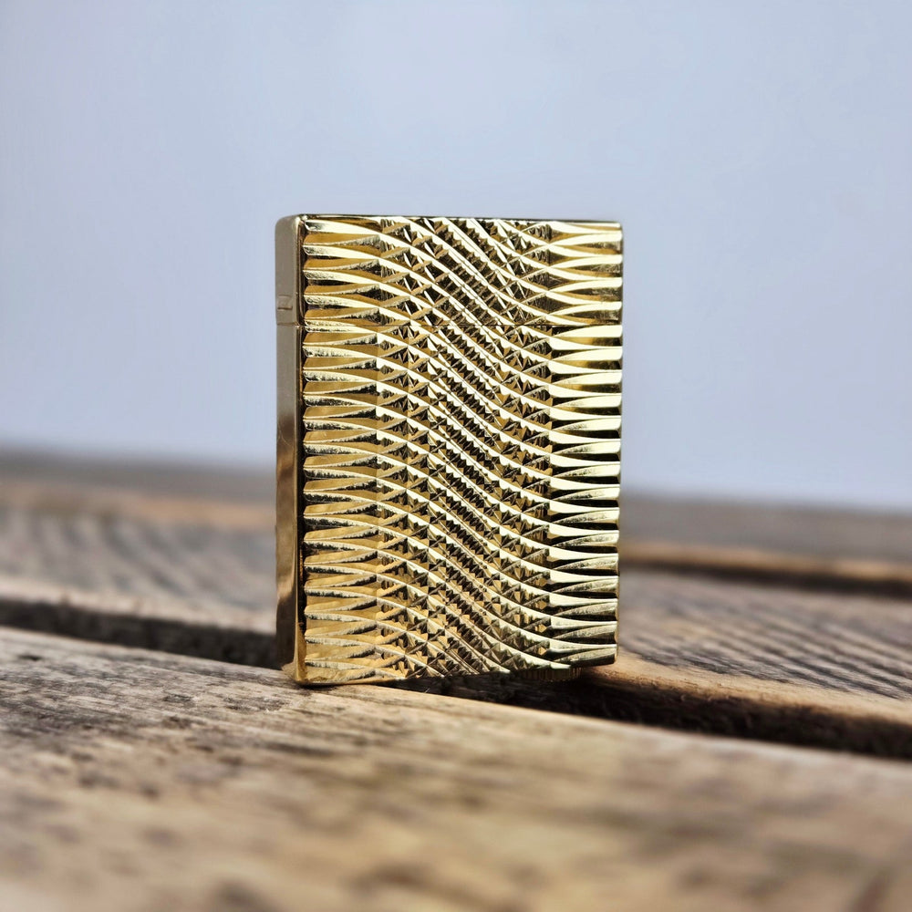 VINTAGE *NEW* 1960's Chalet Rubicon Gold Textured Butane Lighter Japan