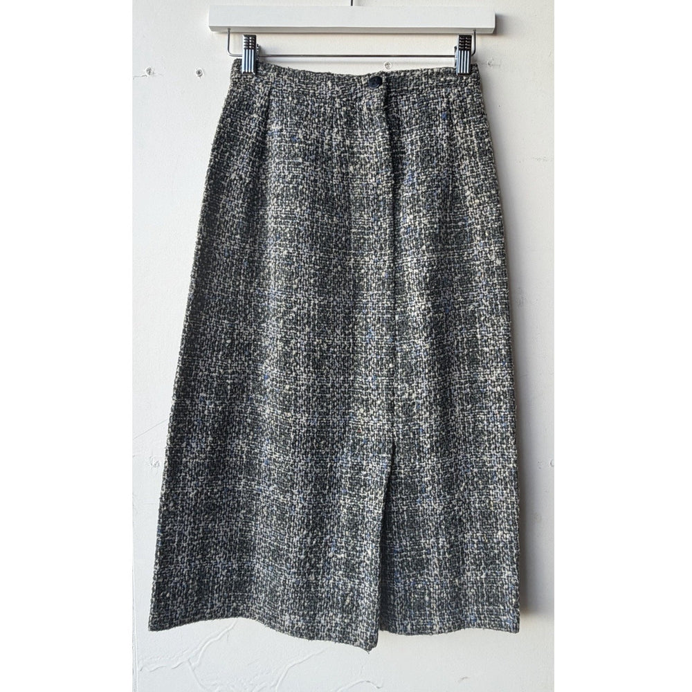 VINTAGE *NEW* 1960's Women's Blue/Gray Lined Italian Tweed Skirt Size S