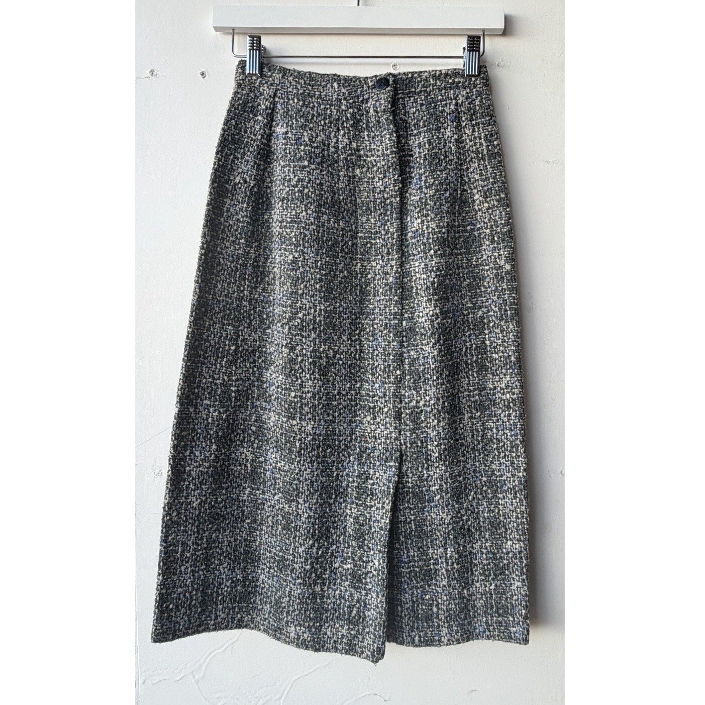 VINTAGE *NEW* 1960's Women's Blue/Gray Lined Italian Tweed Skirt Size S