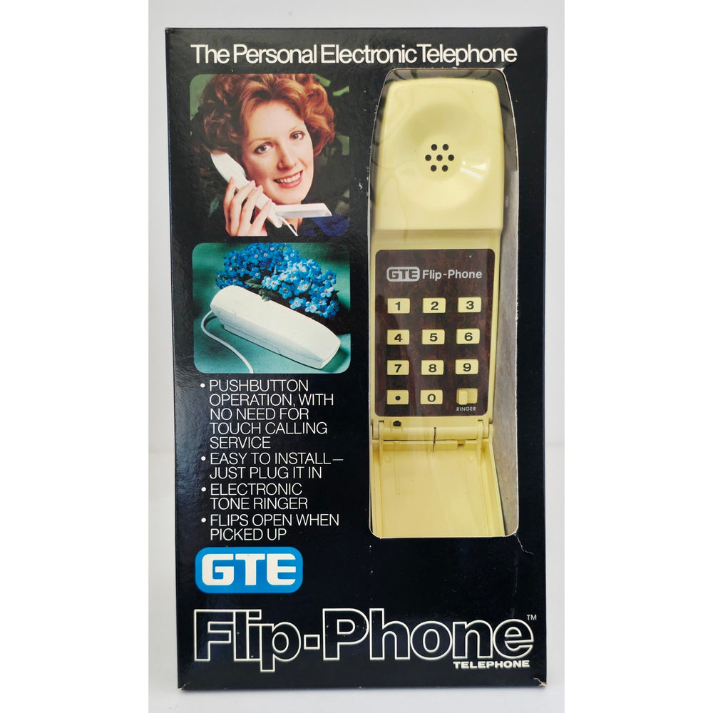 VINTAGE *NEW* 1970's GTE Yellow Flip-Phone Telephone