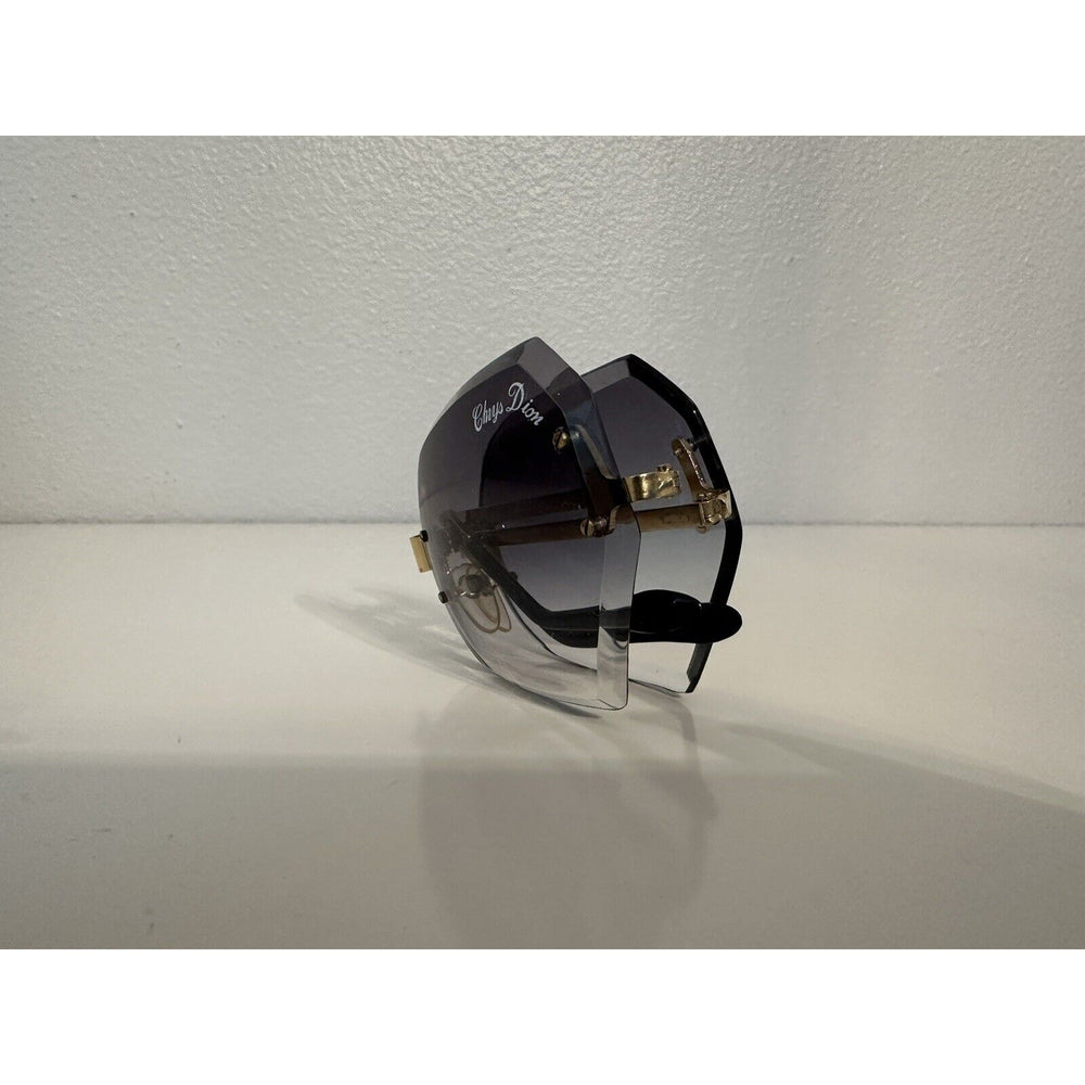 VINTAGE 1970's *NEW* ChrysDior Glam Sunglasses Gold Frame with Smoked Glass Lens