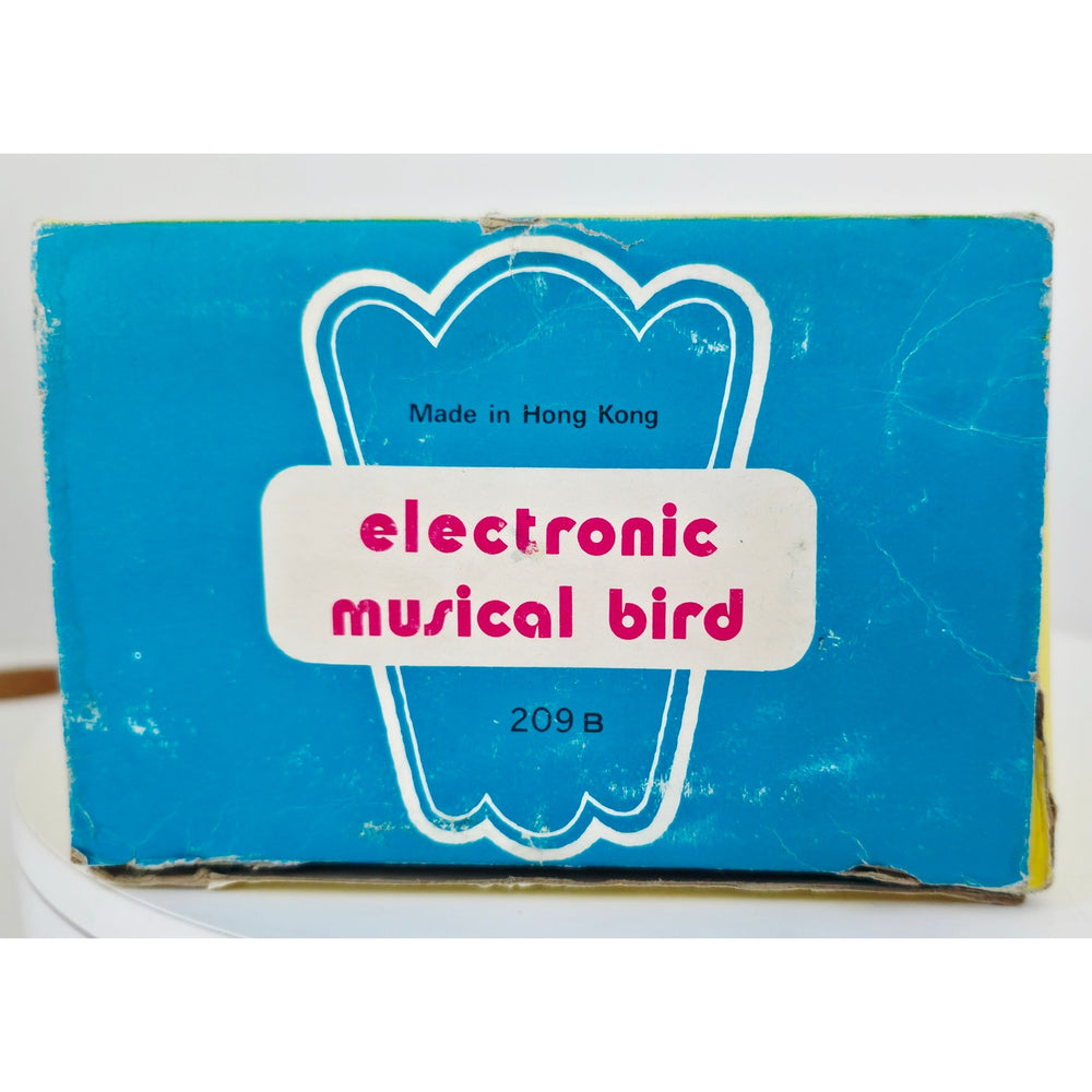 VINTAGE *NEW* 1960's Blue Electronic Musical Bird in Cage Battery Operated