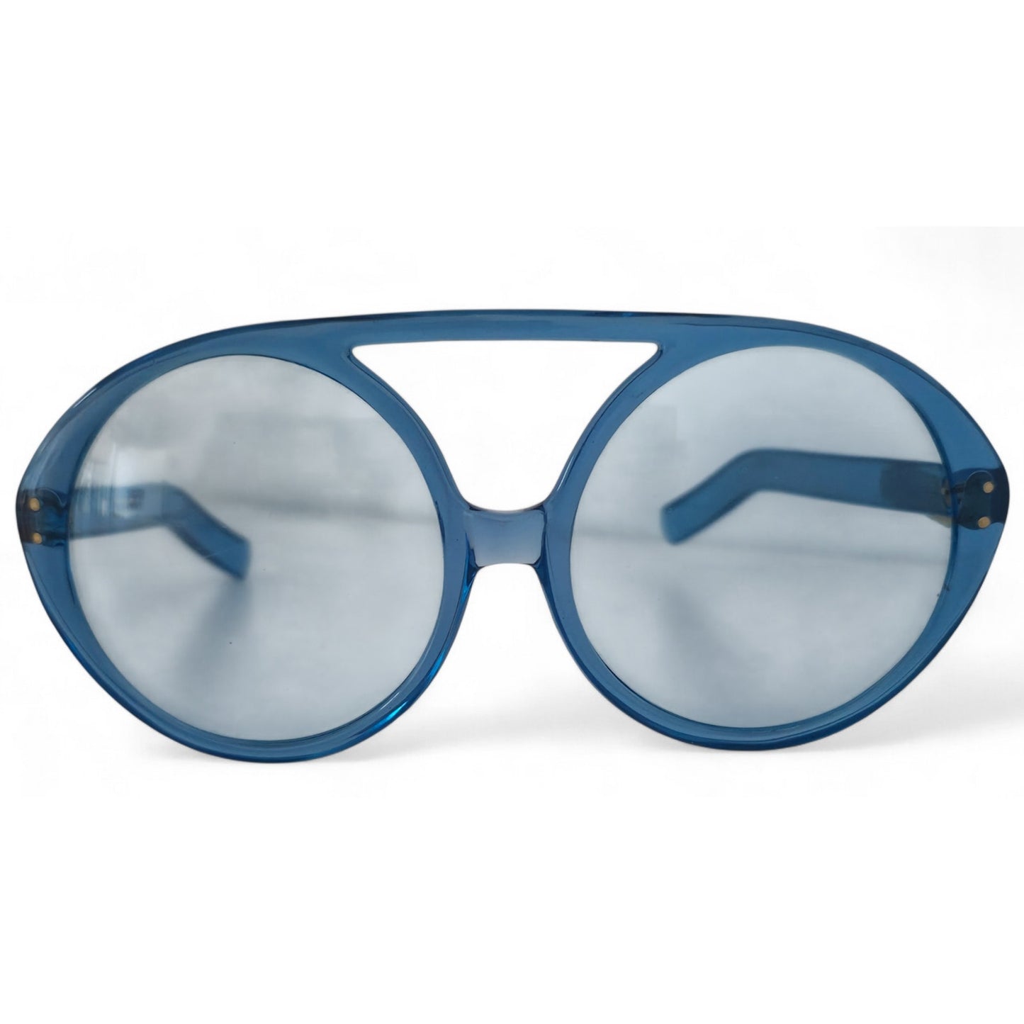 VINTAGE *NEW* 1970's Sunjoy Unisex Blue Frame with Light Blue Lens Oversized Sunglasses