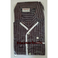 VINTAGE *NEW* 1970's Masterbuilt Men's Striped Dark Brown Pajama Set Size Large
