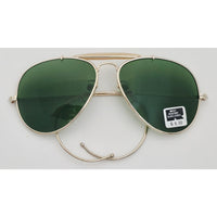 VINTAGE *NEW* 1970's Ray Max Gold Frame with Green Lens Aviator Sunglasses