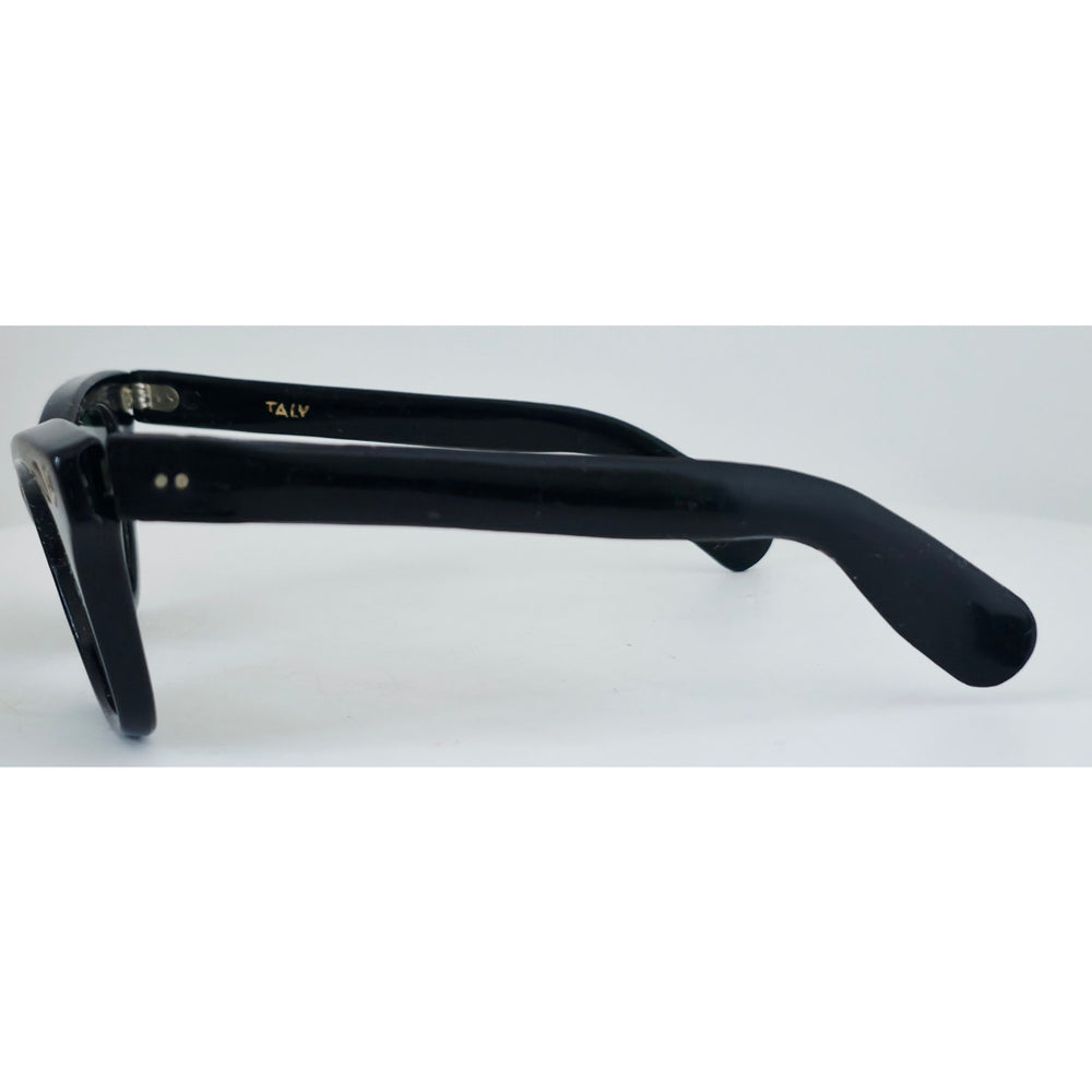 VINTAGE *NEW* 1970's Glam Unisex Black Frame with Green Lens Sunglasses Made in Italy